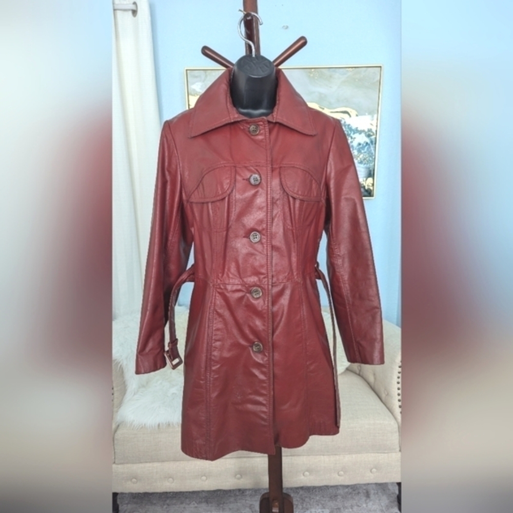 Vintage Lantry Woman's 100% Leathers Long Coat Jacket Made in Canada . - Picture 2 of 16